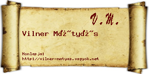 Vilner Mátyás névjegykártya