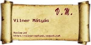 Vilner Mátyás névjegykártya