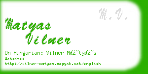 matyas vilner business card